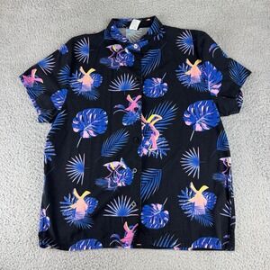 Dutch Bros Coffee‎ Shirt Mens Med Hawaiian Aloha Windmill Short Sleeve Button Up